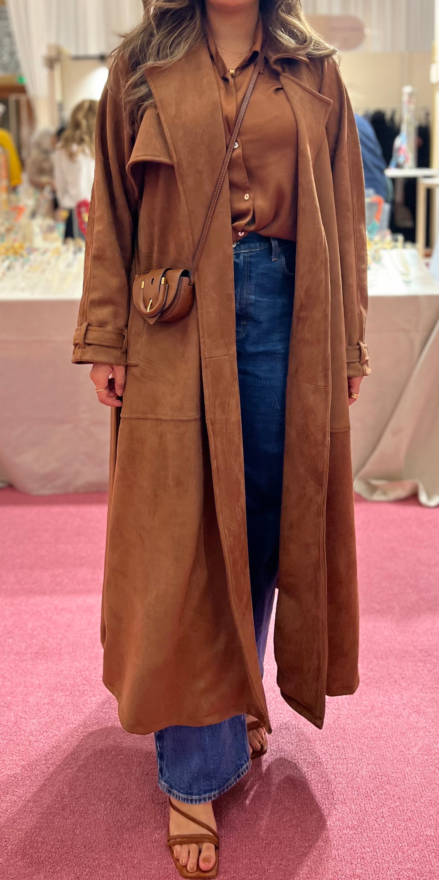 Chocolate suede trench