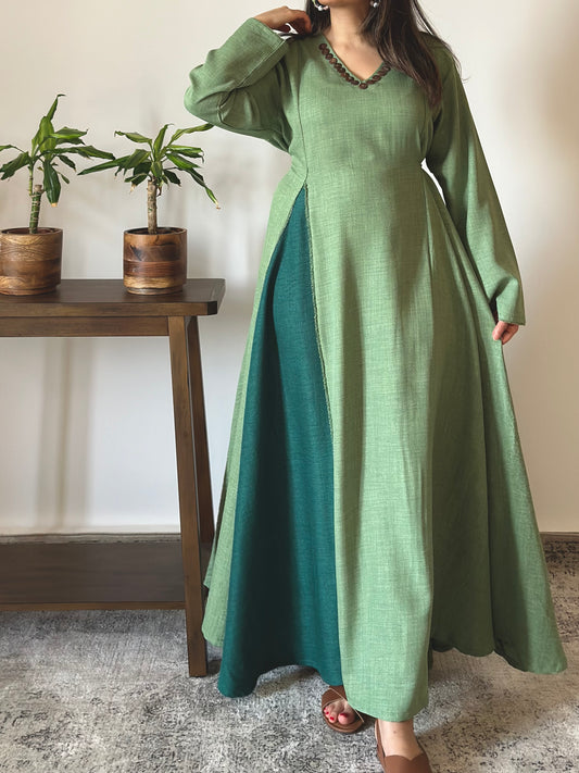 Tropical Green Dress فستان تروبكال الاخضر