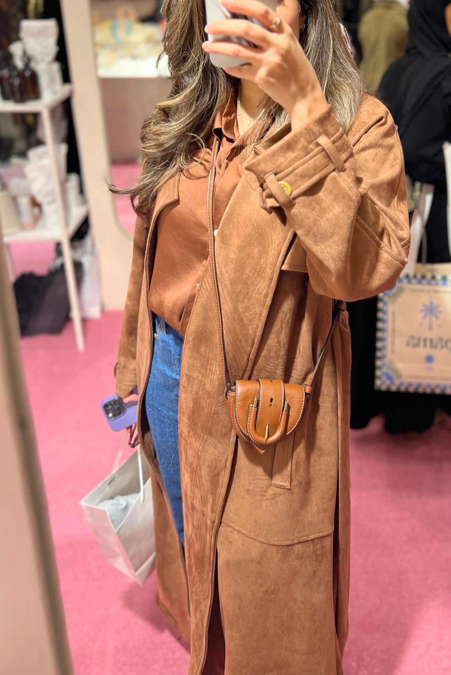 Chocolate suede trench