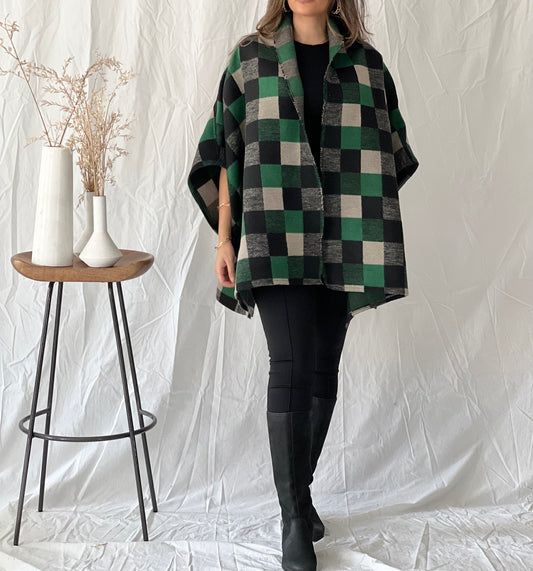 Green Checked Cape