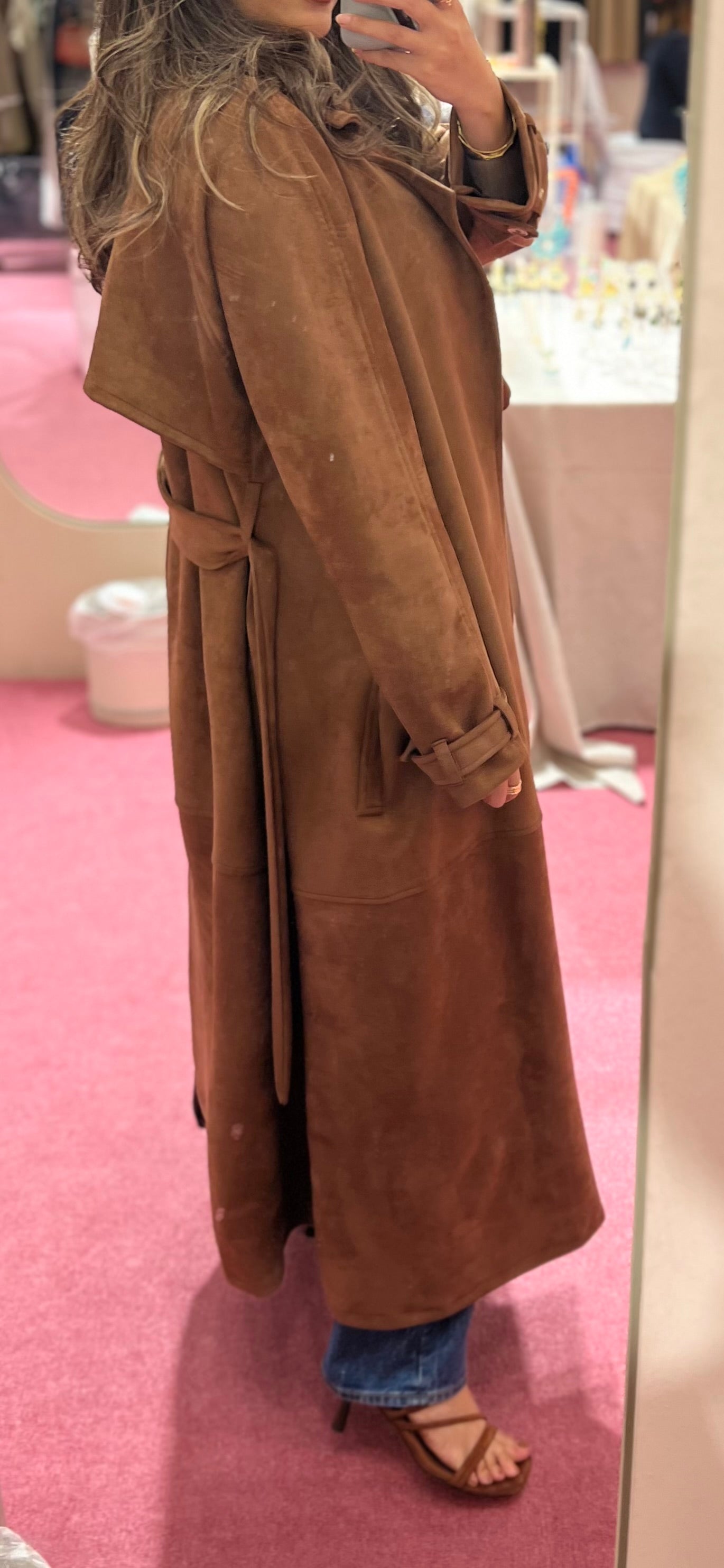 Chocolate suede trench